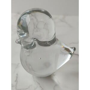 Vtg Bird Paperweight FM Konstglas Ronneby Swedish Art Glass  Clear 3.5in A20